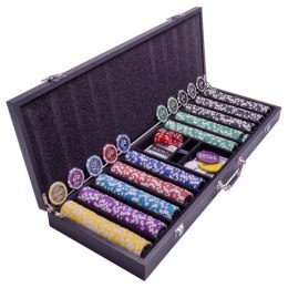 Pokerowa walizka - 500 żetonów do pokera - Wooden Black Ed