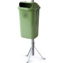 Kosz uliczny miejski pojemnik na śmieci na słupek lub ścianę DIN 50L - zielony