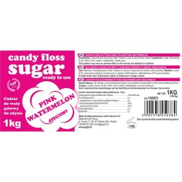 Kolorowy cukier do waty cukrowej różowy o smaku arbuzowym 1kg