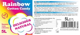 Kolorowa tęczowa wata cukrowa Rainbow Cotton Candy 5L