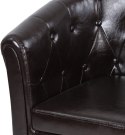 Krzesło ze stołkiem Chesterfield, brązowym