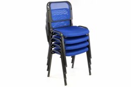 Zestaw 4 krzeseł kongresowych do ustawiania w stosy - niebie