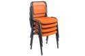 Zestaw 4 krzeseł kongresowych do ustawiania w stosy - pomara