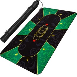 Składana mata do pokera, zielono-czarna, 200 x 90 cm
