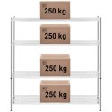 Regał metalowy magazynowy 4 półki ażurowe do 1 t 1000 kg 180x59x180 cm