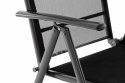 Zestaw czterech regulowanych krzeseł ogrodowych - czarne