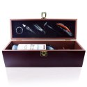 Luksusowy zestaw dla sommeliera - drewniane pudełko z akceso
