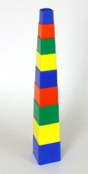 Kubus Piramida puzzle kwadratowe plastikowe 9szt. - 4 kolor