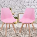 MIADOMODO Zestaw krzeseł do jadalni, różowy, 6 sztuk
