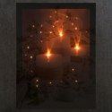 Podświetlany obraz Płonące świece, 3 diody LED, 30 x 40 cm
