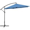 Parasol ogrodowy na wysięgniku okrągły uchylny śr. 300 cm niebieski