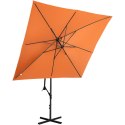 Parasol ogrodowy na wysięgniku kwadratowy 250 x 250 cm pomarańczowy