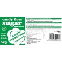 Kolorowy cukier do waty cukrowej zielony o smaku gumy balonowej 5kg