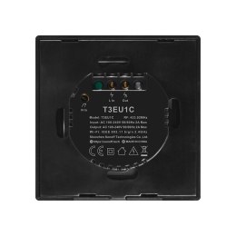 Dotykowy włącznik światła przełącznik przycisk WiFi 433 MHz RF czarny T3EU1C-TX