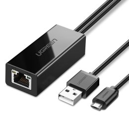 Zewnętrzna karta sieciowa LAN micro USB 100Mbps do Chromecast 1m czarny
