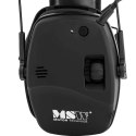 Słuchawki ochronne wygłuszające zagłuszki aktywne strzeleckie AUX Bluetooth - czarne
