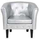 MIADOMODO Zestaw foteli Chesterfield, 58x71x70 cm, srebrny