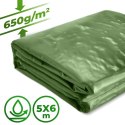 JAGO Plandeka 650 g/m², aluminiowe oczka, zielona, ​​5 x 6