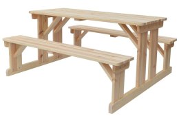 PIKNIK MASIV zestaw drewniany 180 cm - NATURALNY