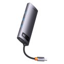 StarJoy HUB 8w1 USB-C 3xUSB HDMI RJ45 czytnik kart SD i TF PD szary