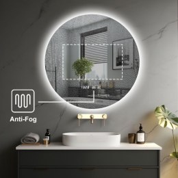 IREDA Lustro łazienkowe z oświetleniem LED, okrągłe, 70 cm