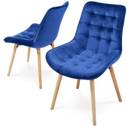 MIADOMODO Zestaw krzeseł do jadalni, niebieski, 2 sztuki