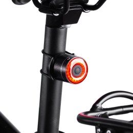 Lampka rowerowa tylna LED USB-C czerwone światło sensor STOP czarna