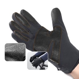 Rękawiczki zimowe do telefonu sportowe outdoor narty rower jogging roz. XL czarne