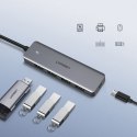 HUB Rozdzielacz portów USB - 4x USB 3.2 z portem zasilania micro USB szary