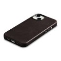 Skórzane etui iPhone 14 Plus magnetyczne z MagSafe Oil Wax Premium Leather Case ciemny brąz