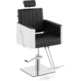 Fotel fryzjerski barberski kosmetyczny z podnóżkiem wys. 47-63 cm czarno - biały