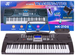 Keyboard Organy 61 Klawiszy Zasilacz Mikrofon MK-2106 Przecena 2