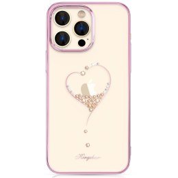 Etui do telefonu iPhone 14 Plus ozdobione kryształami Wish Series różowe