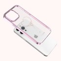 Etui do telefonu iPhone 14 Pro Max ozdobione kryształami Wish Series różowe