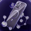 Magnetyczne etui iPhone 14 MagSafe PQY Ice Crystal Series srebrne