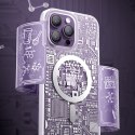 Magnetyczne etui iPhone 14 Plus MagSafe PQY Geek Series srebrne