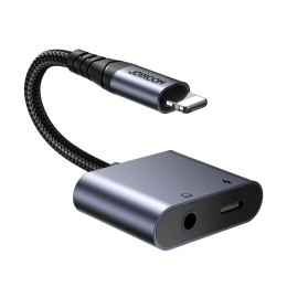2w1 Adapter przejściówka do iPhone ładowarka + słuchawki Lightning / mini jack 3.5mm czarny