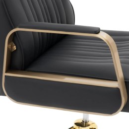 Fotel fryzjerski barberski kosmetyczny z podnóżkiem Physa STAUNTON - czarno - złoty