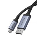Kabel jednokierunkowy USB-C do DisplayPort 1.4 HD 8K 60Hz 2m czarny