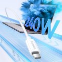 Kabel przewód USB-C - USB-C 240W PD 8K 60Hz 40Gb/s 1m biały