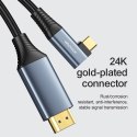 Kabel przewód kątowy USB-C - HDMI 4K 60Hz 2m szary