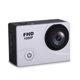 Kamera sportowa 1080P Full HD Wi-Fi 12Mpx wodoodporna szerokokątna + akcesoria biała