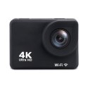 Kamera sportowa 4K Full HD Wi-Fi 16Mpx wodoodporna szerokokątna + akcesoria czarna