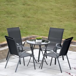 Zestaw komplet krzeseł ogrodowych na taras balkon szare