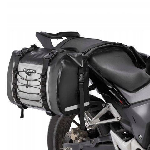 Podwójna wodoodporna torba motocyklowa dwie sakwy duża pojemność 60L szara