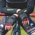 Rękawiczki rowerowe z wkładkami żelowymi rozmiar XXL czarno-czerwone
