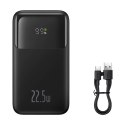 Powerbank z wyświetlaczem 10000mAh 22.5W + kabel USB-A / USB-C czarny