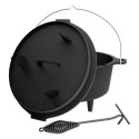 Broil-master® Kociołek żeliwny z nóżkami, 13 l, czarny