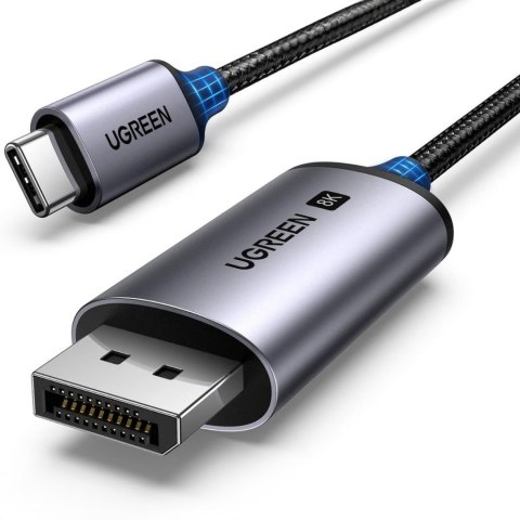 Kabel przewód audio video USB-C - DisplayPort 8K HDR HDCP2.3 eARC 3m szary