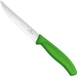 Nóż do steków pizzy ząbkowany z ostrym czubkiem dł. 120/232 mm - zielony